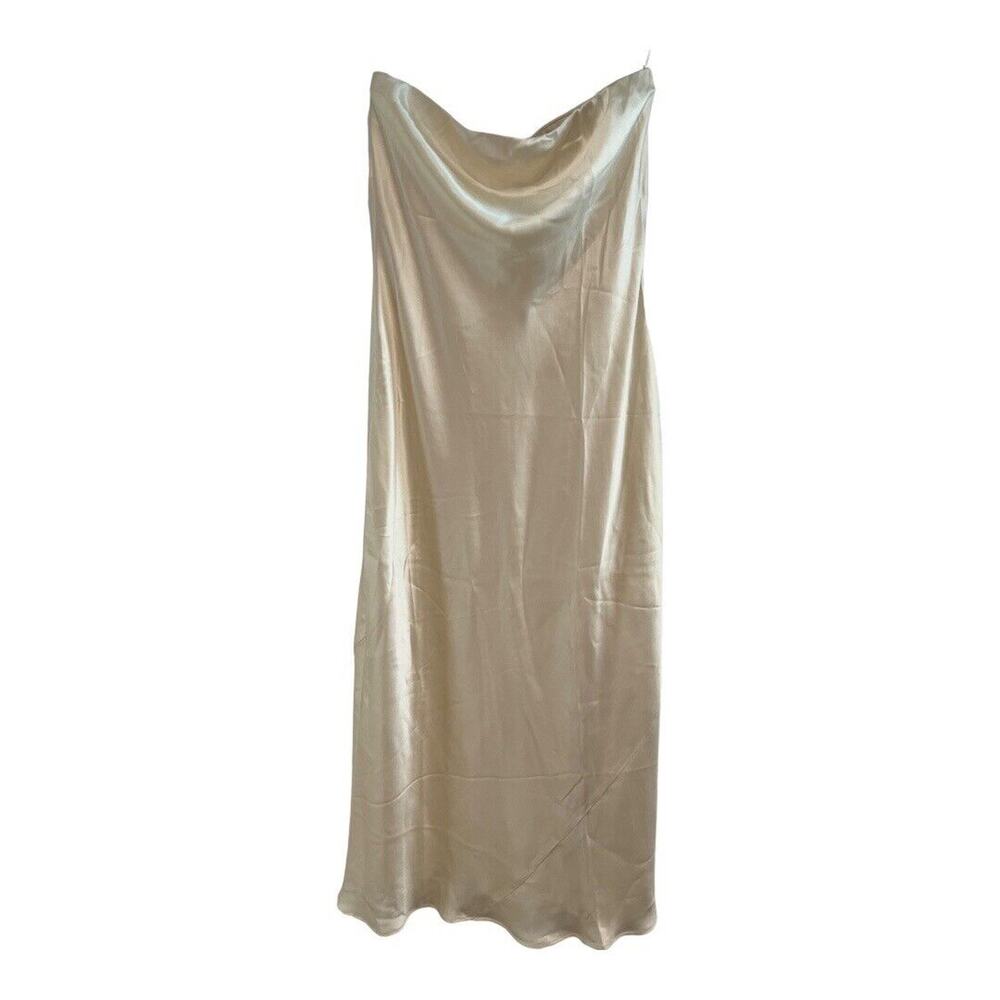 NWT Reformation Joana Silk Dress in Ivory, Size Large